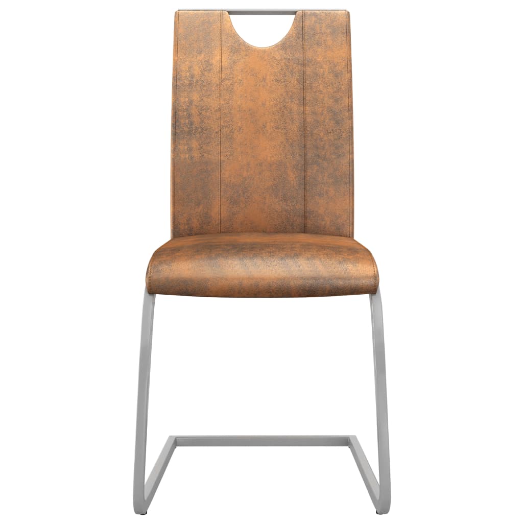 vidaXL Blagovaonske stolice od umjetne kože 4 kom brušene smeđe
