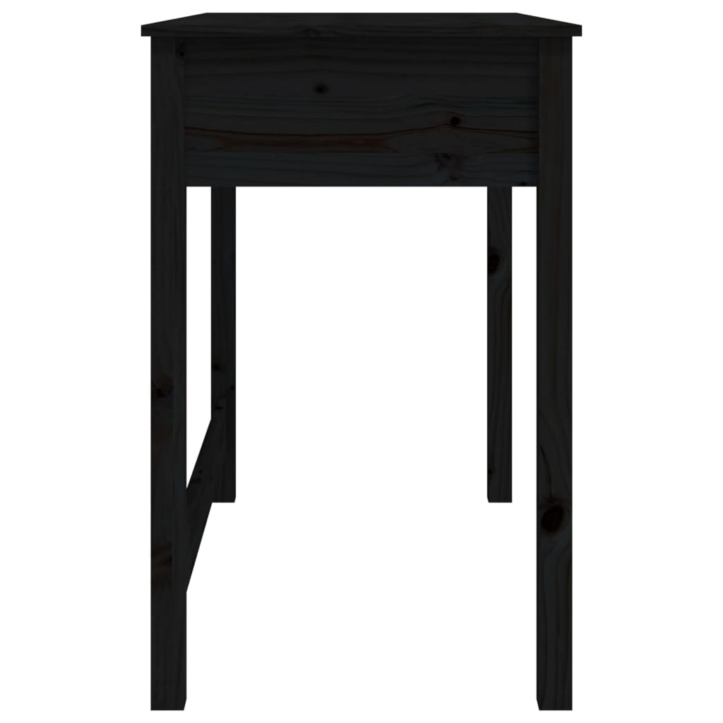 vidaXL Radni stol s ladicama crna 100 x 50 x 78 cm od masivne borovine