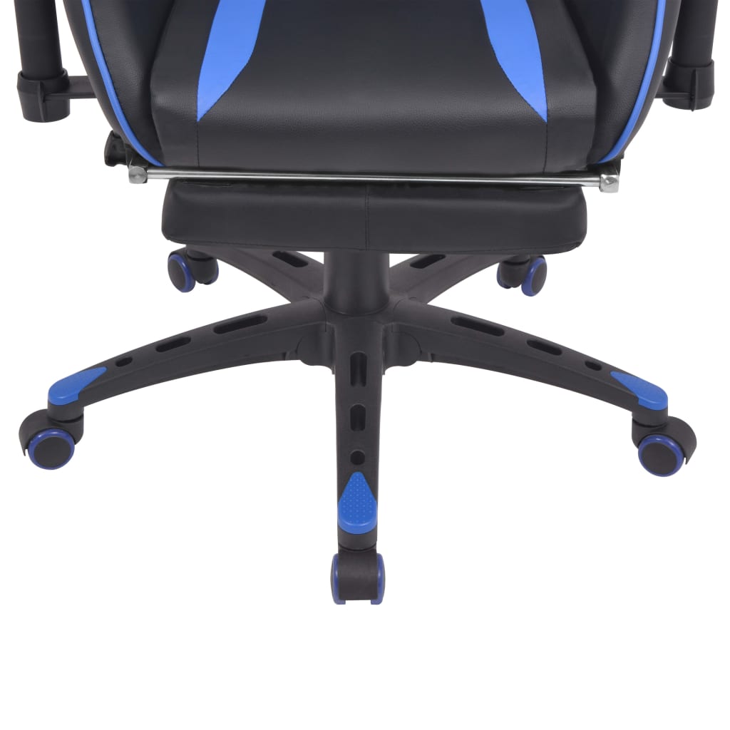 vidaXL Podesiva igraća uredska stolica s osloncem za noge plava