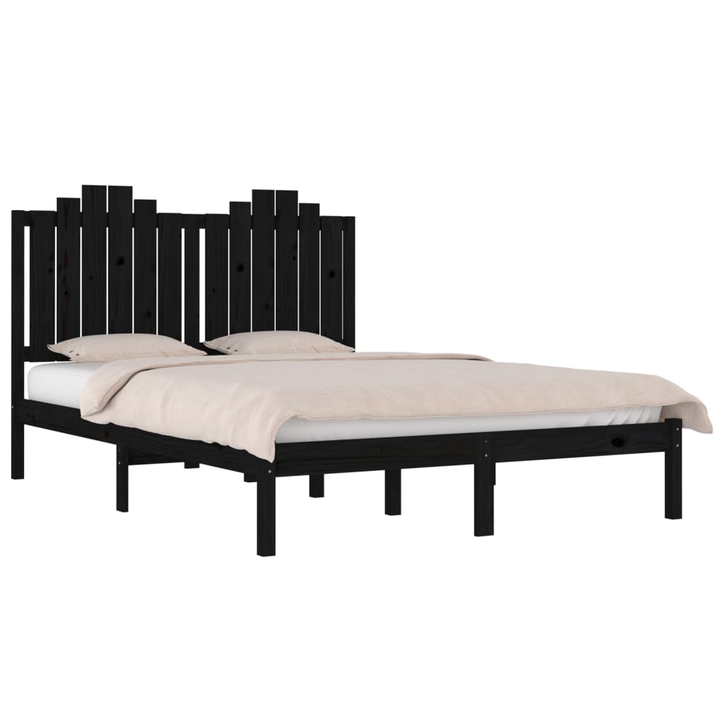 vidaXL Okvir za krevet od borovine crni 120 x 190 cm mali bračni