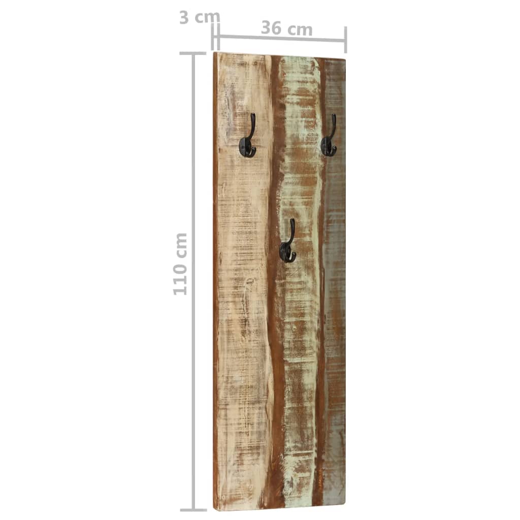 vidaXL Zidne vješalice za kapute 2 kom 36x3x110 cm od obnovljenog drva