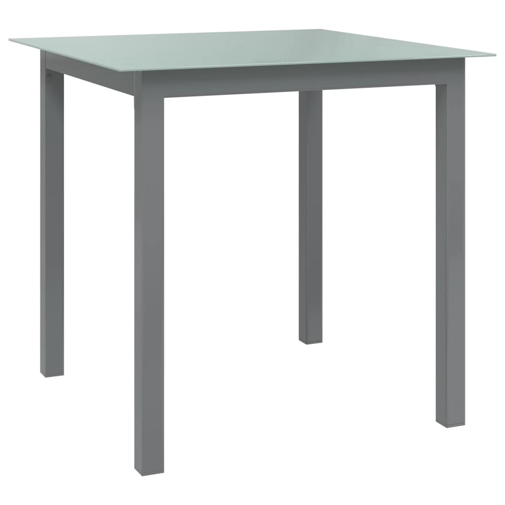 vidaXL Vrtni stol svjetlosivi 80 x 80 x 74 cm od aluminija i stakla