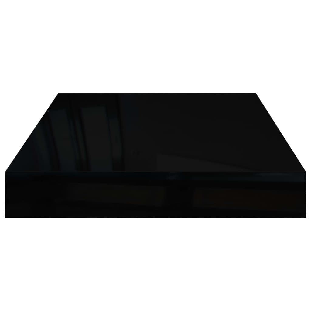 vidaXL Plutajuća zidna polica visoki sjaj crna 40 x 23 x 3,8 cm MDF
