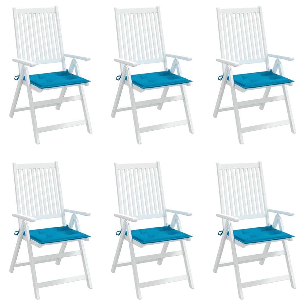 vidaXL Jastuci za vrtne stolice 6 kom plavi 40 x 40 x 3 cm od tkanine