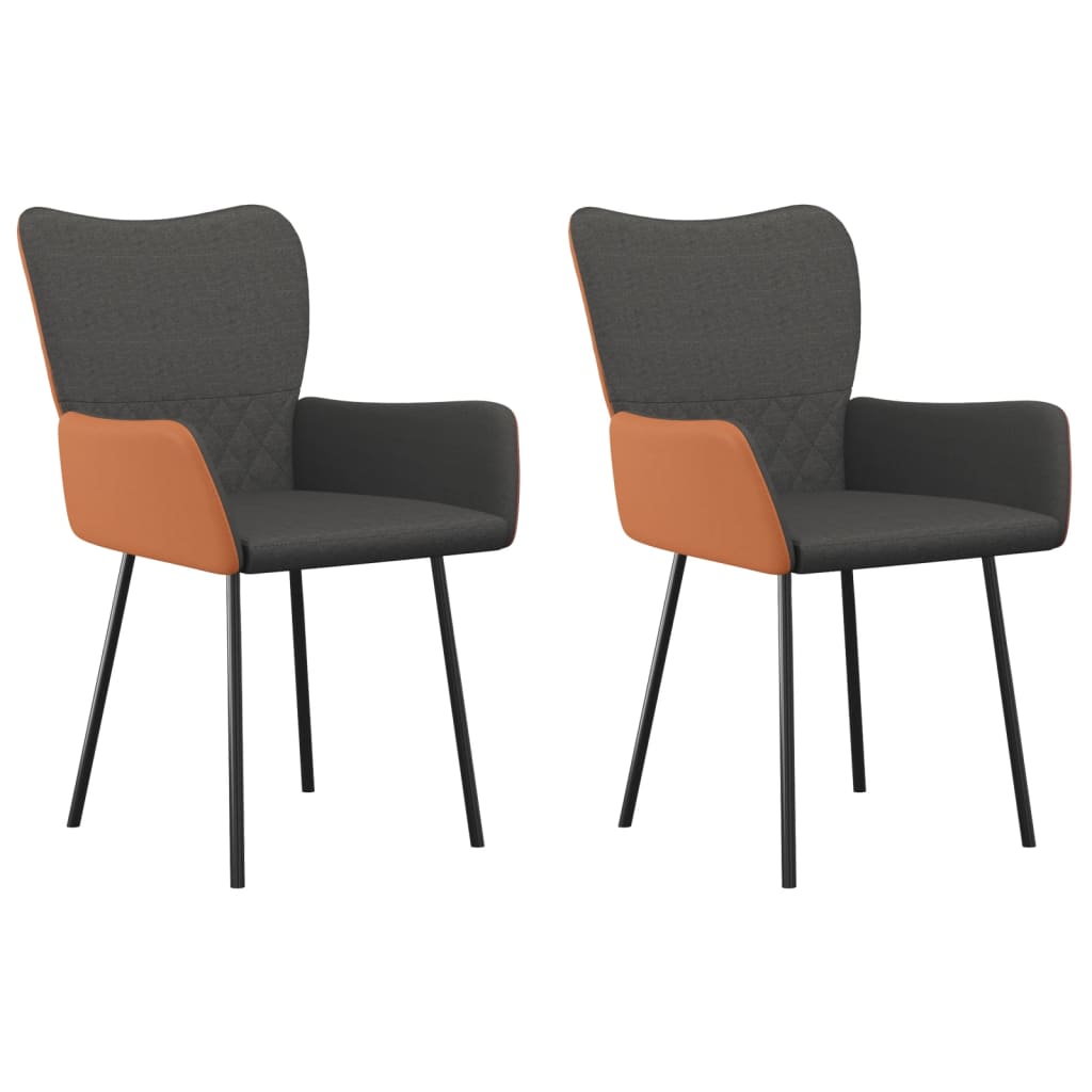 vidaXL Blagovaonske stolice 2 kom tkanina i umjetna koža tamnosive