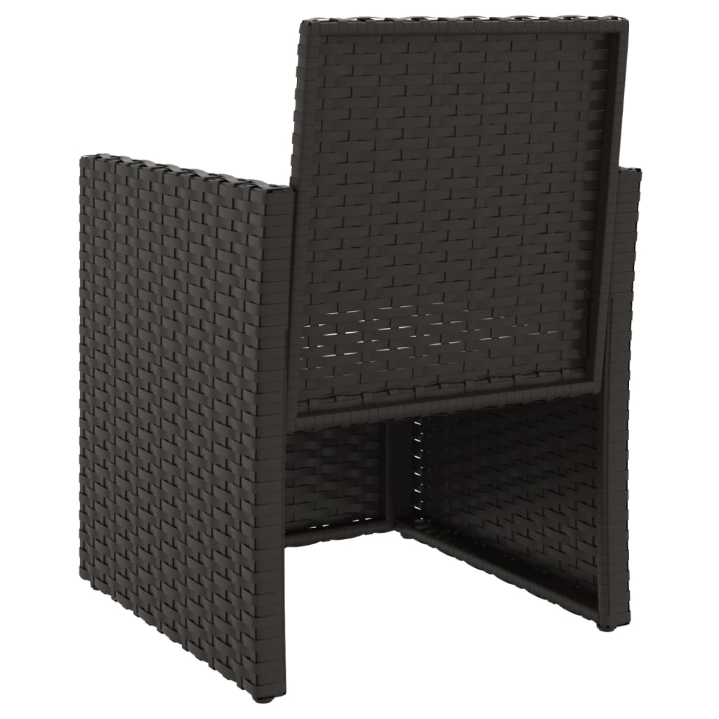 vidaXL Vrtna fotelja s jastukom crna od poliratana