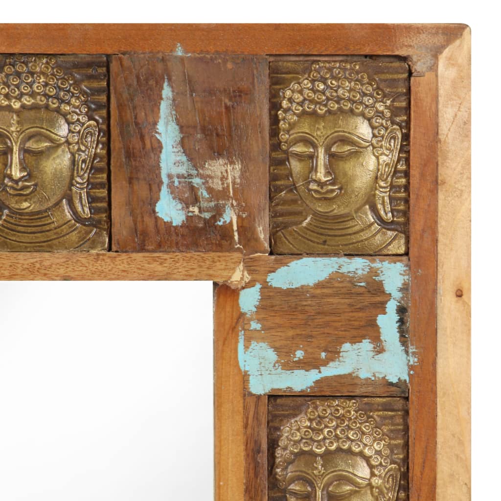 vidaXL Ogledalo s likom Buddhe 110x50 cm od masivnog obnovljenog drva