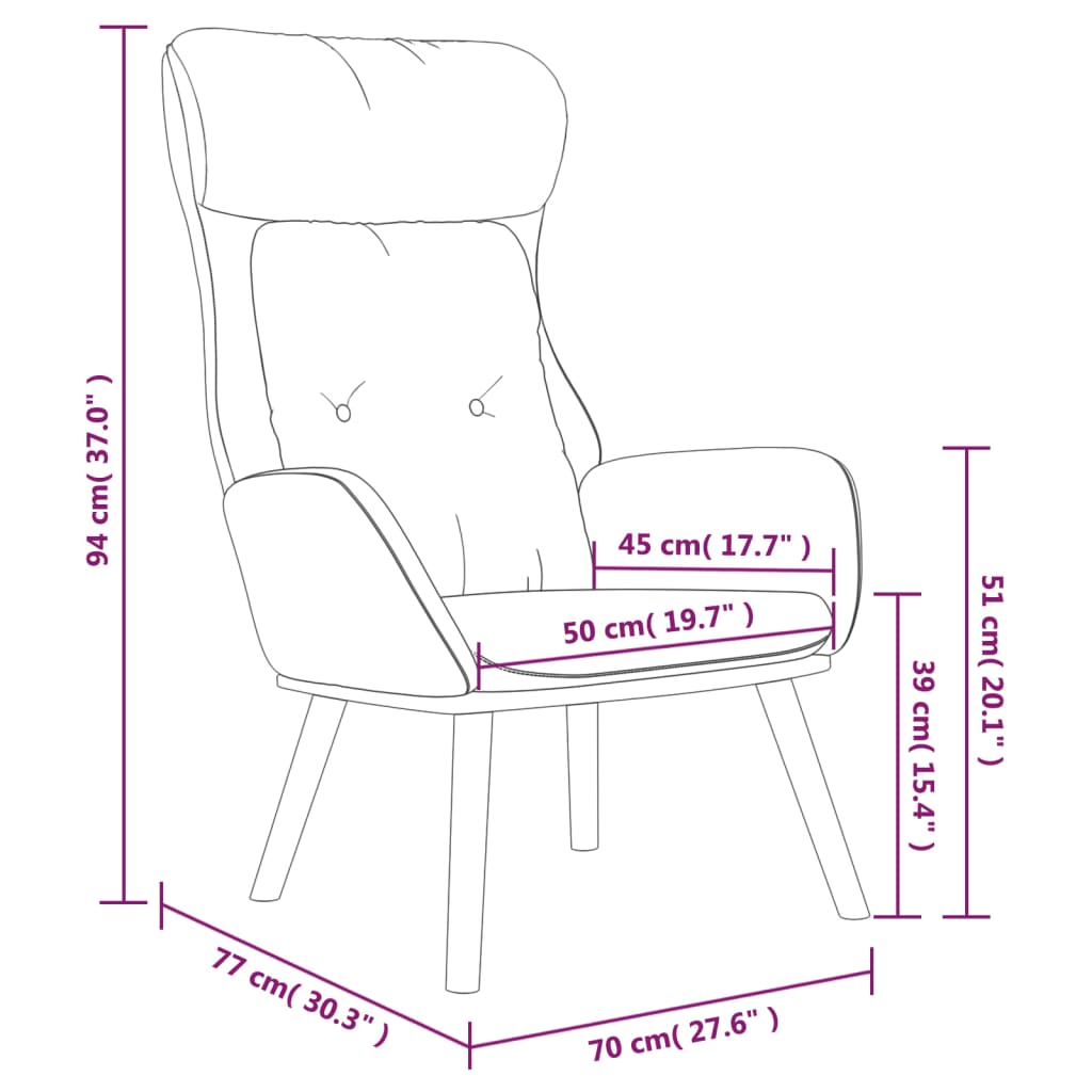 vidaXL Stolica za opuštanje od tkanine i PVC-a crna