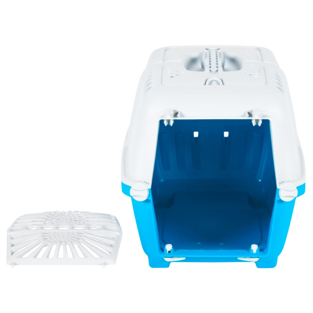 vidaXL Transporter za ljubimce bijelo-plavi 48x31,5x33 cm polipropilen