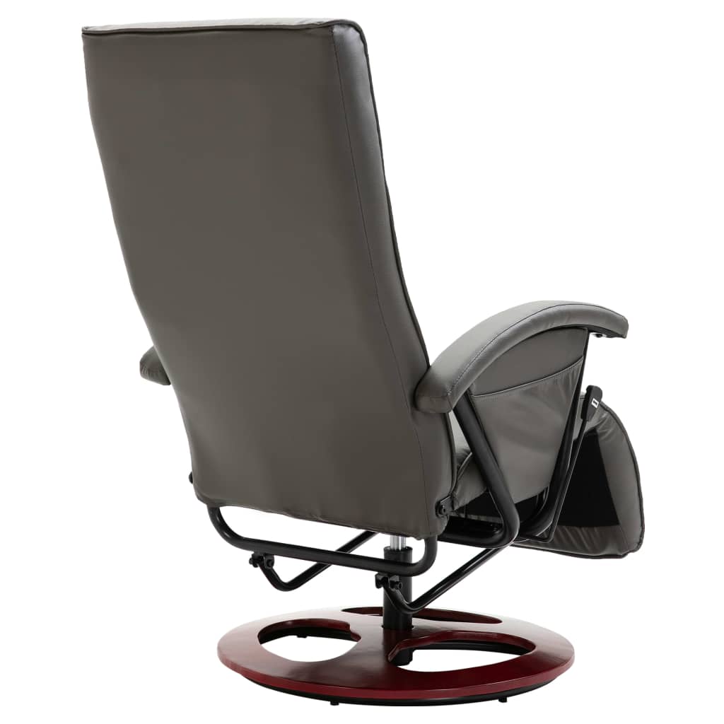 vidaXL Okretna TV fotelja od umjetne kože siva