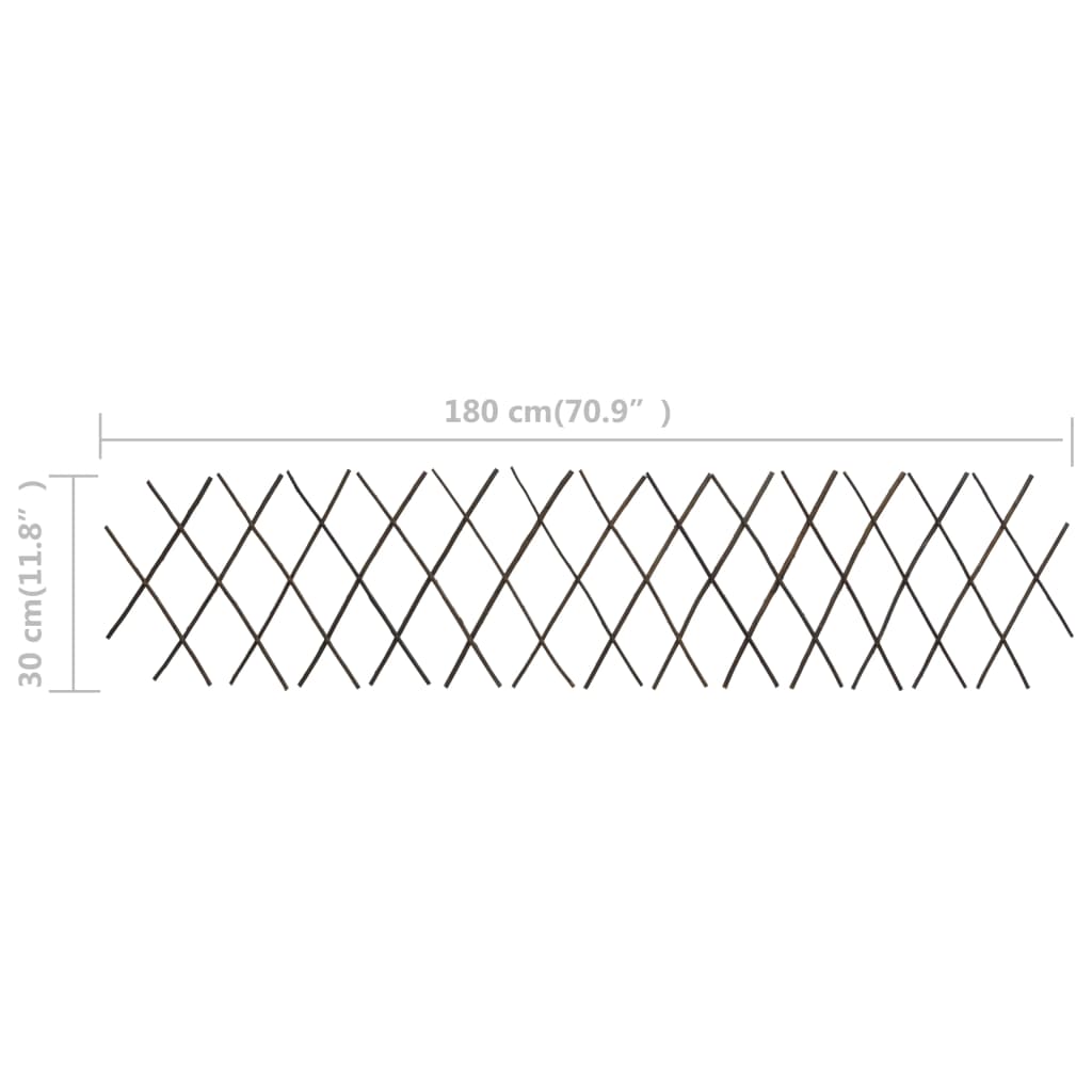 vidaXL Rešetkaste ograde od vrbe 5 kom 180 x 30 cm
