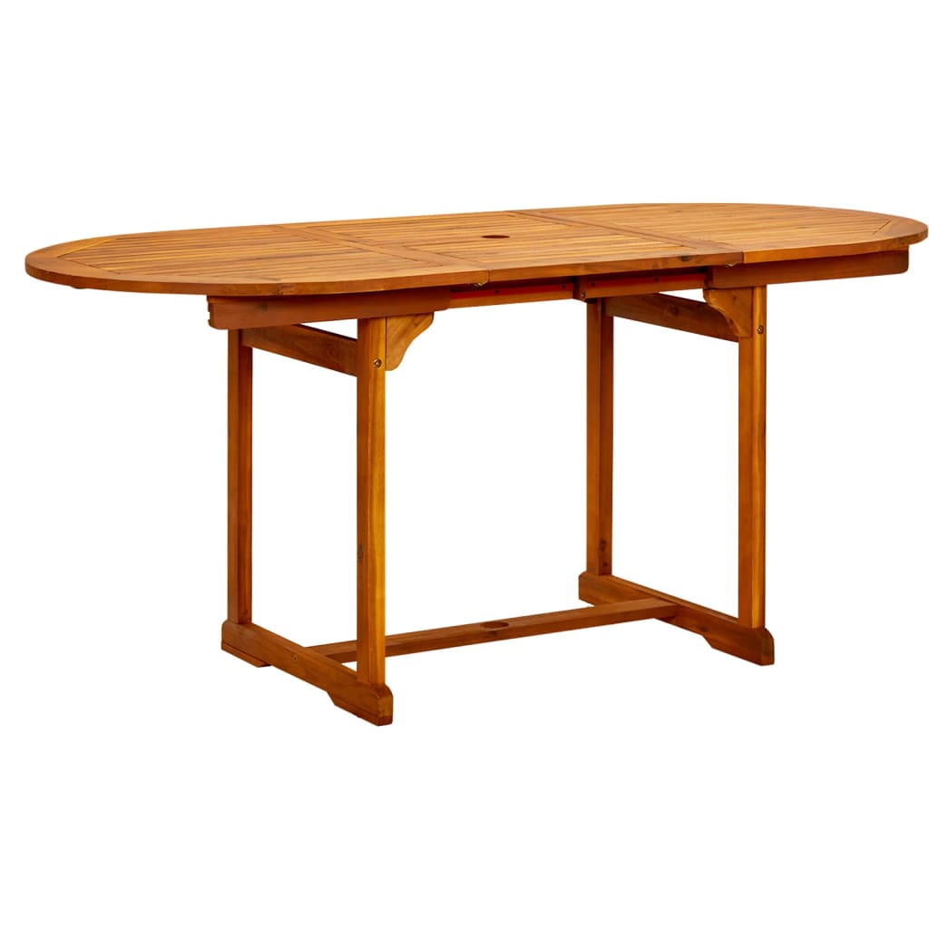 vidaXL Vrtni blagovaonski stol (120-170) x 80 x 75 cm od drva bagrema