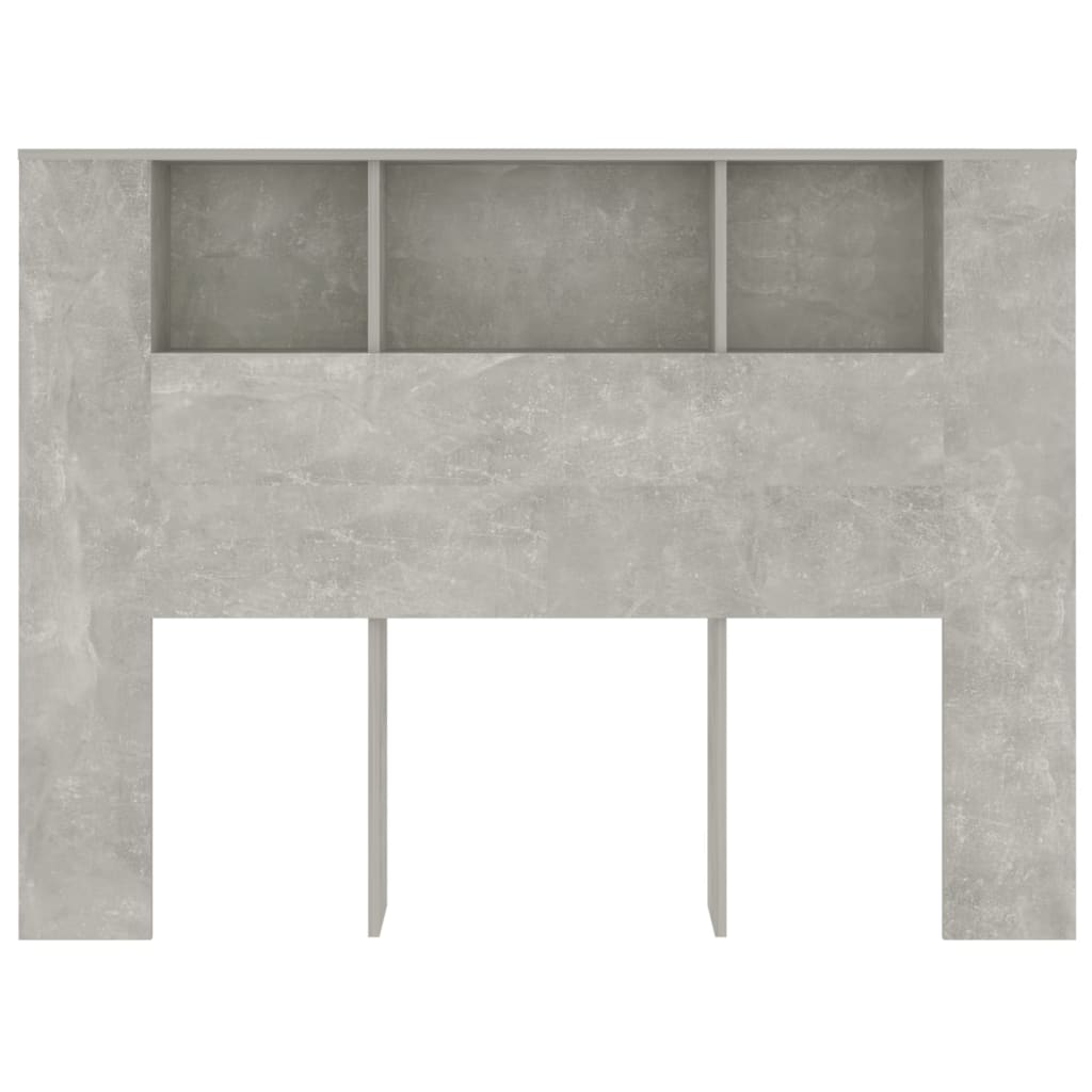 vidaXL Uzglavlje s ormarićem siva boja betona 140 x 18,5 x 104,5 cm
