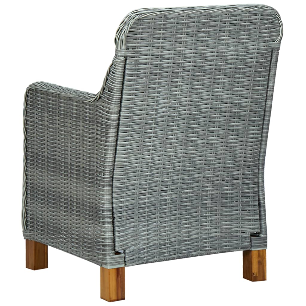 vidaXL Vrtne stolice s jastucima 2 kom od poliratana svjetlosive