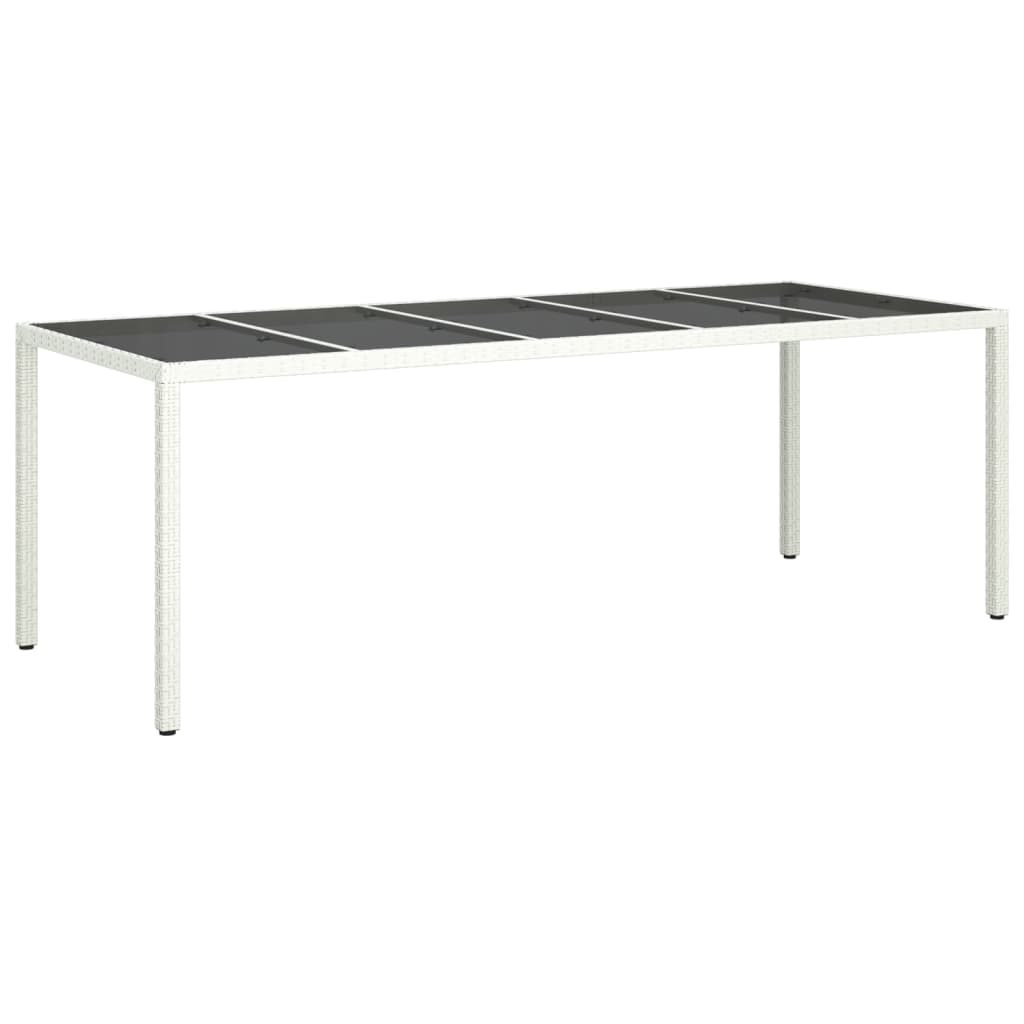vidaXL Vrtni stol bijeli 250x100x75 cm od poliratana i kaljenog stakla