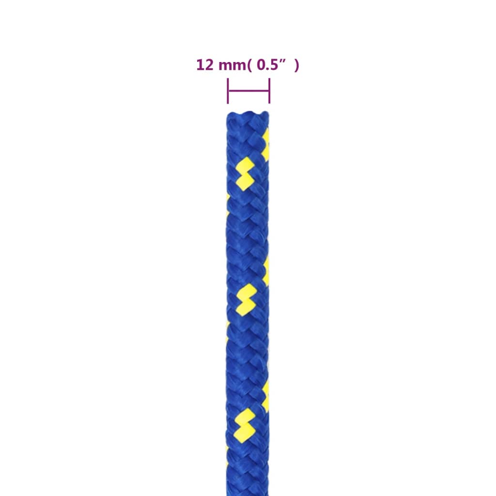vidaXL Brodski konop plavi 12 mm 100 m od polipropilena