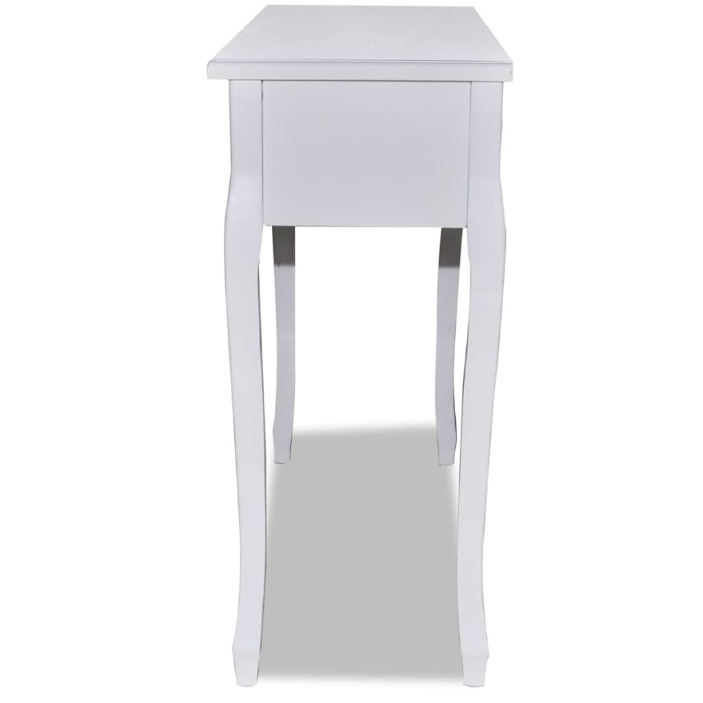 vidaXL Konzolni toaletni stolić s 3 ladice bijeli