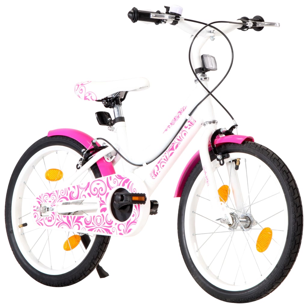 vidaXL Dječji bicikl 18 inča ružičasto-bijeli