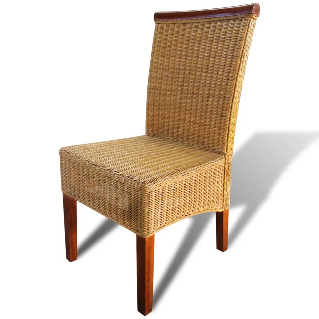 vidaXL Blagovaonske stolice 4 kom smeđe od prirodnog ratana