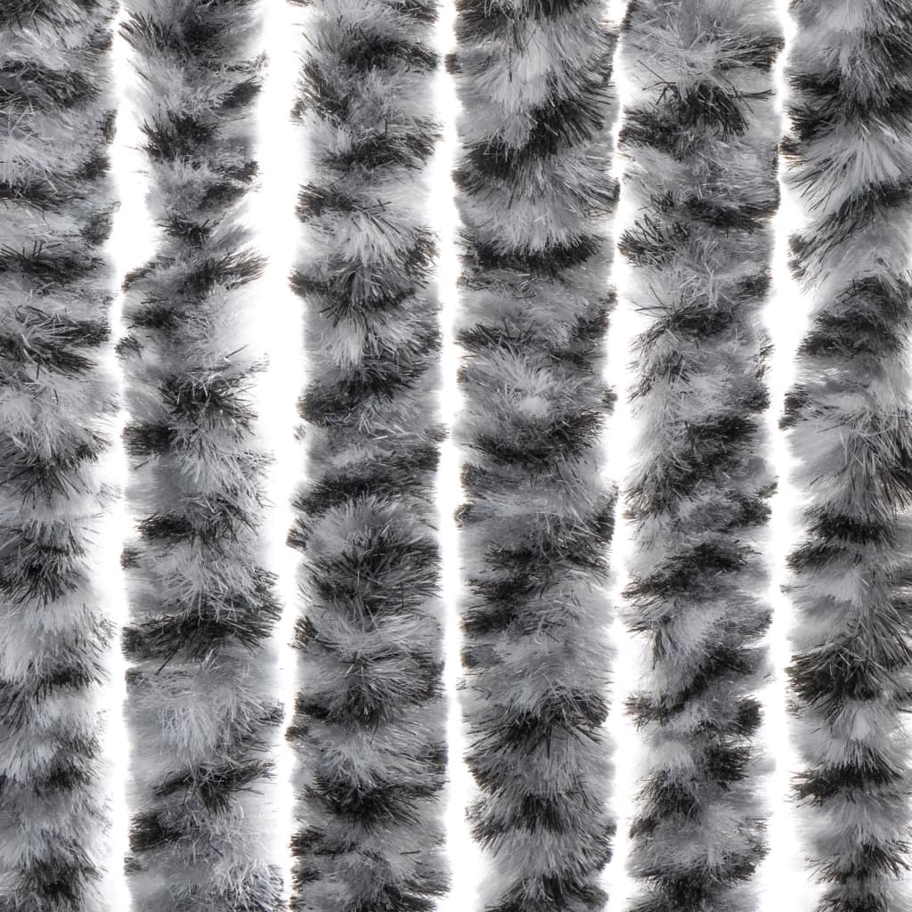 vidaXL Zastor protiv muha sivi i crno-bijeli 100 x 220 cm od šenila