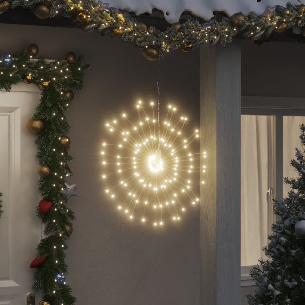 vidaXL Božićna svjetla zvjezdani prasak 140 LED 4 k topla bijela 17 cm