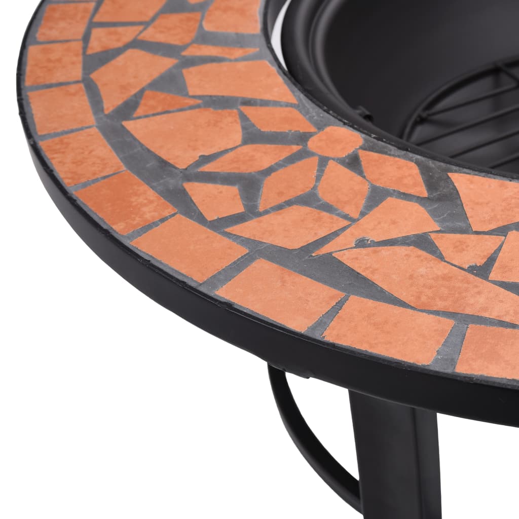 vidaXl Posuda za vatru s mozaikom terakota 68 cm keramička