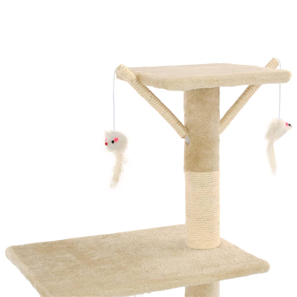 vidaXL Penjalica za mačke sa stupovima za grebanje od sisala 138 cm bež