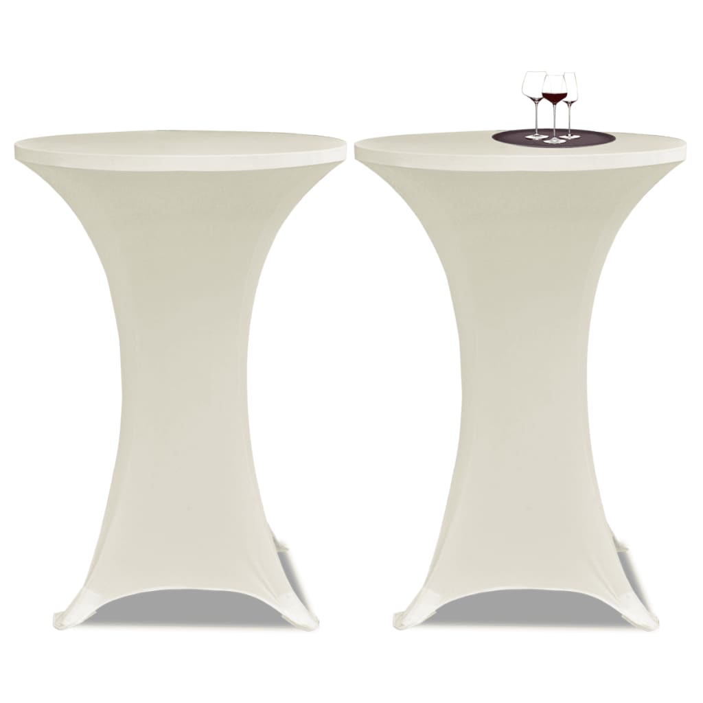 vidaXL Navlaka za stol za stajanje Ø 80 cm krem rastezljiva 4 kom