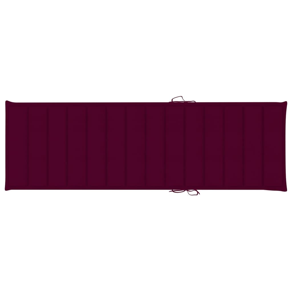 vidaXL Dvostruka ležaljka s jastucima boje vina impregnirana borovina
