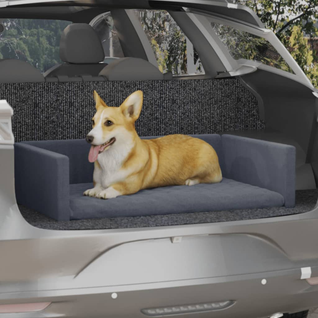vidaXL Krevet za pse za prtljažnik sivi 110x70 cm s izgledom platna