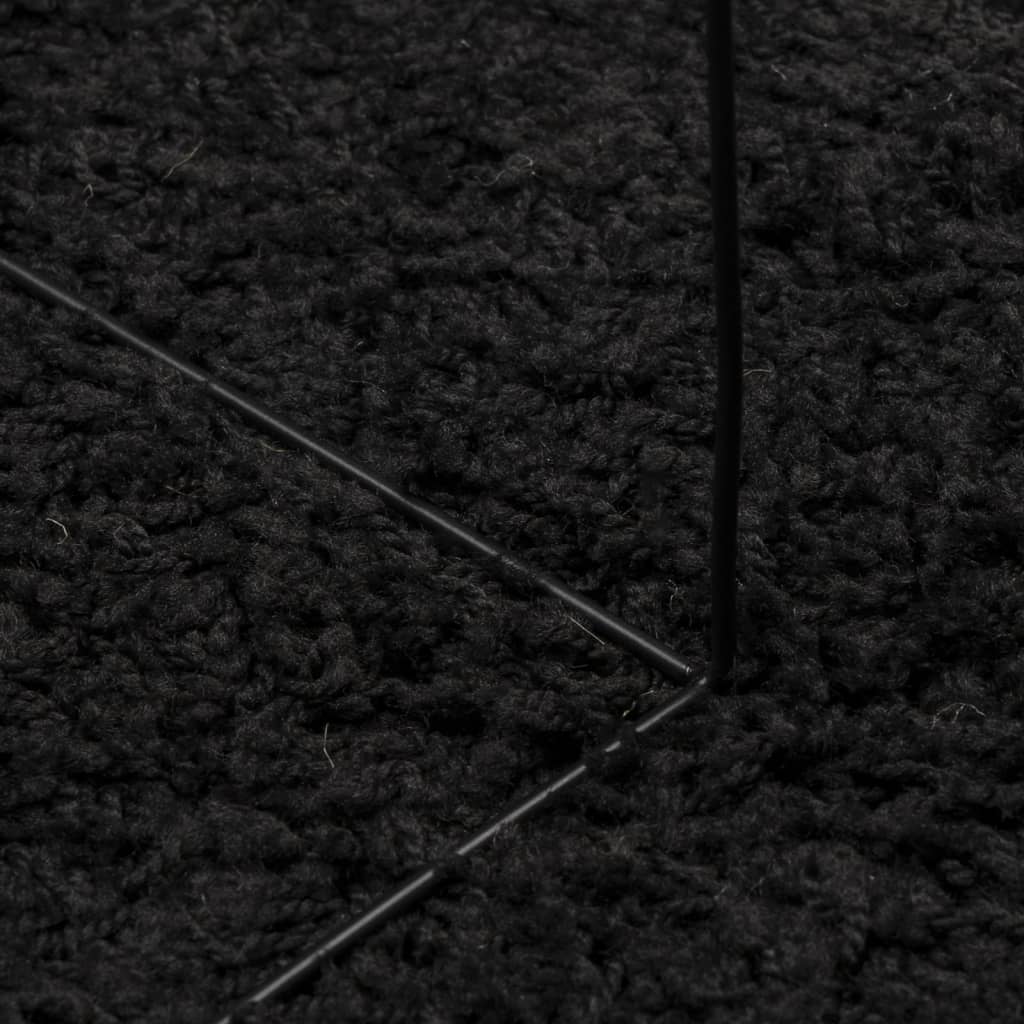 vidaXL Čupavi tepih PAMPLONA s visokim vlaknima moderni crni Ø 280 cm