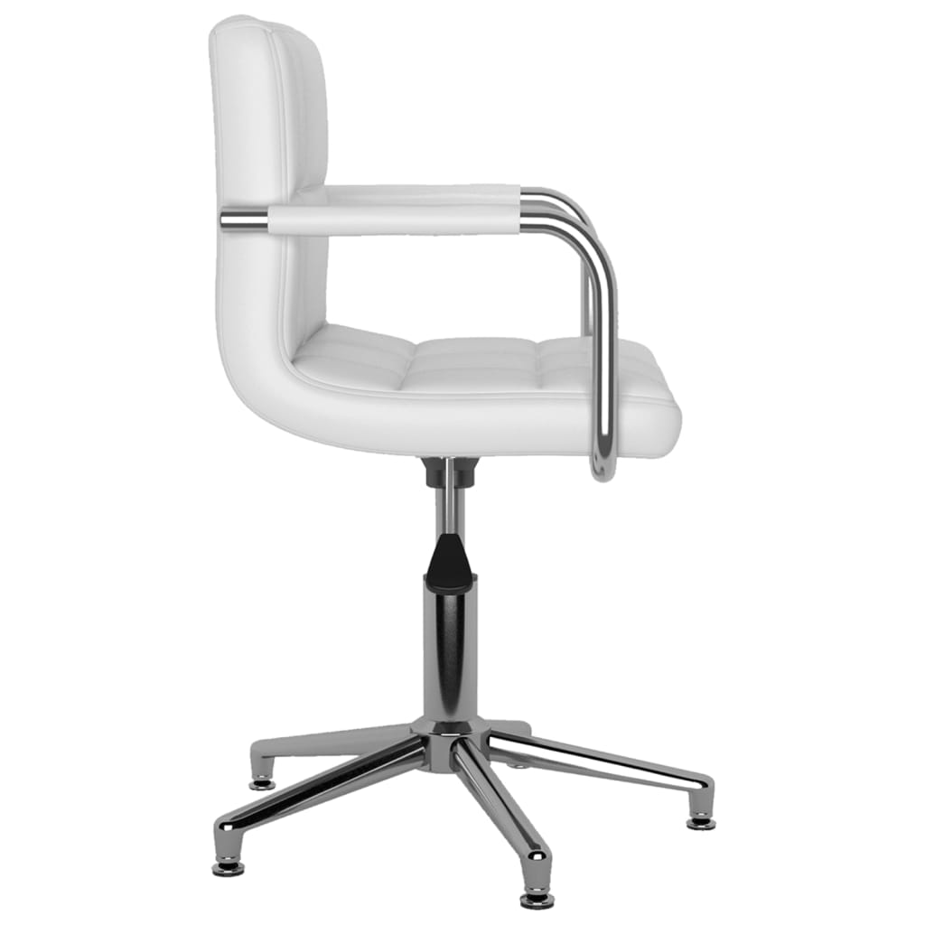 vidaXL Okretna uredska stolica od umjetne kože bijela