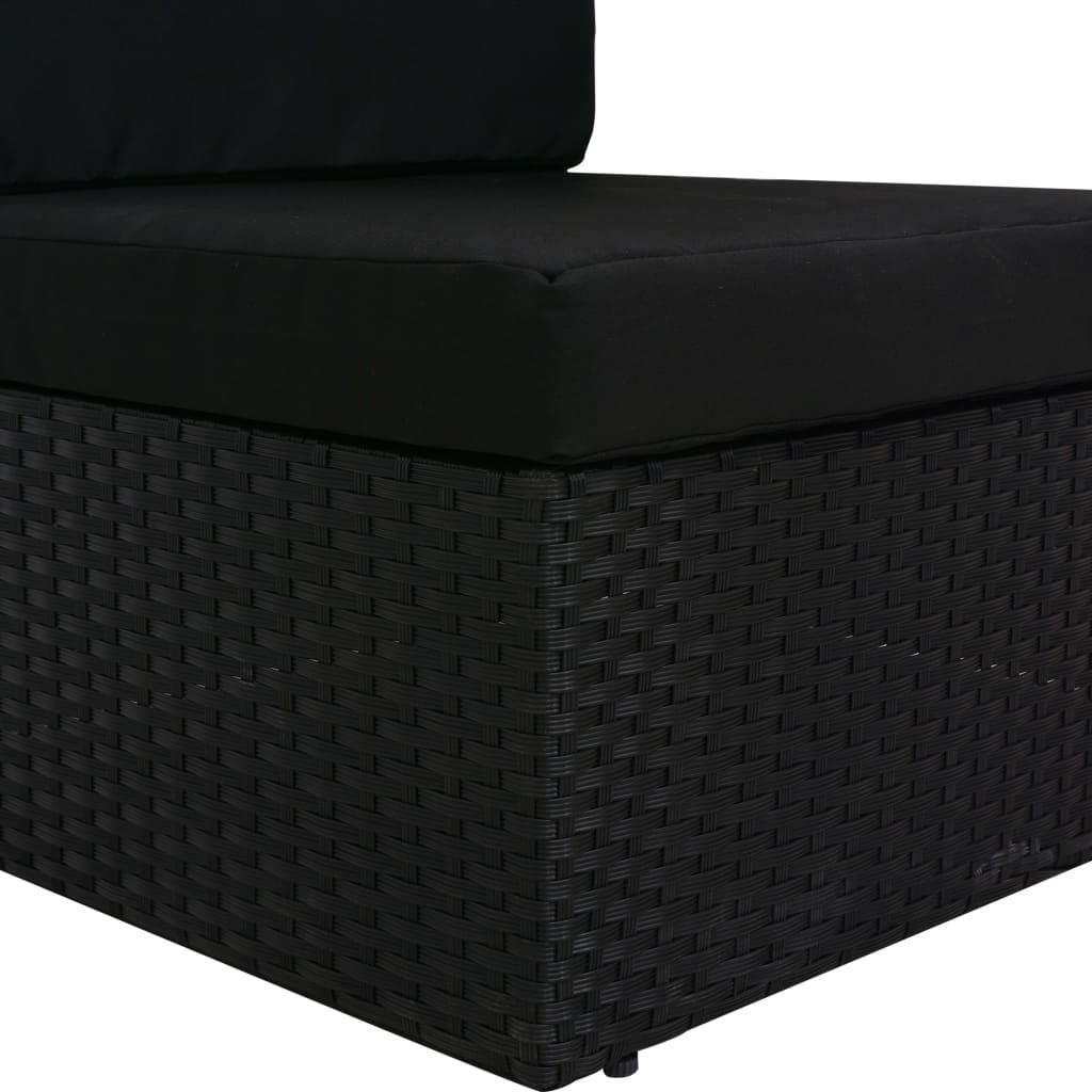 vidaXL Modularna kutna sofa od poliratana s lijevim naslonom crna