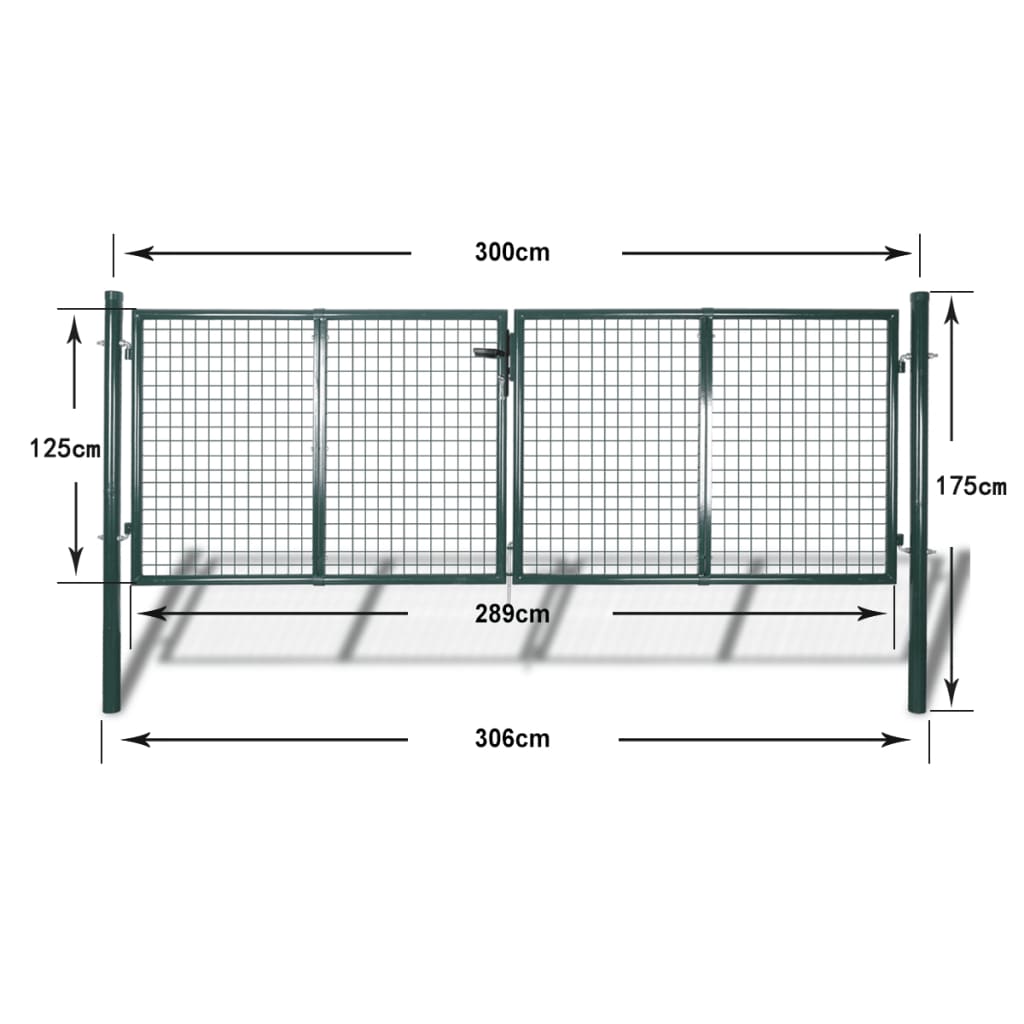 Vrtna vrata ograde mrežom 289 x 125 cm / 306 x 175 cm