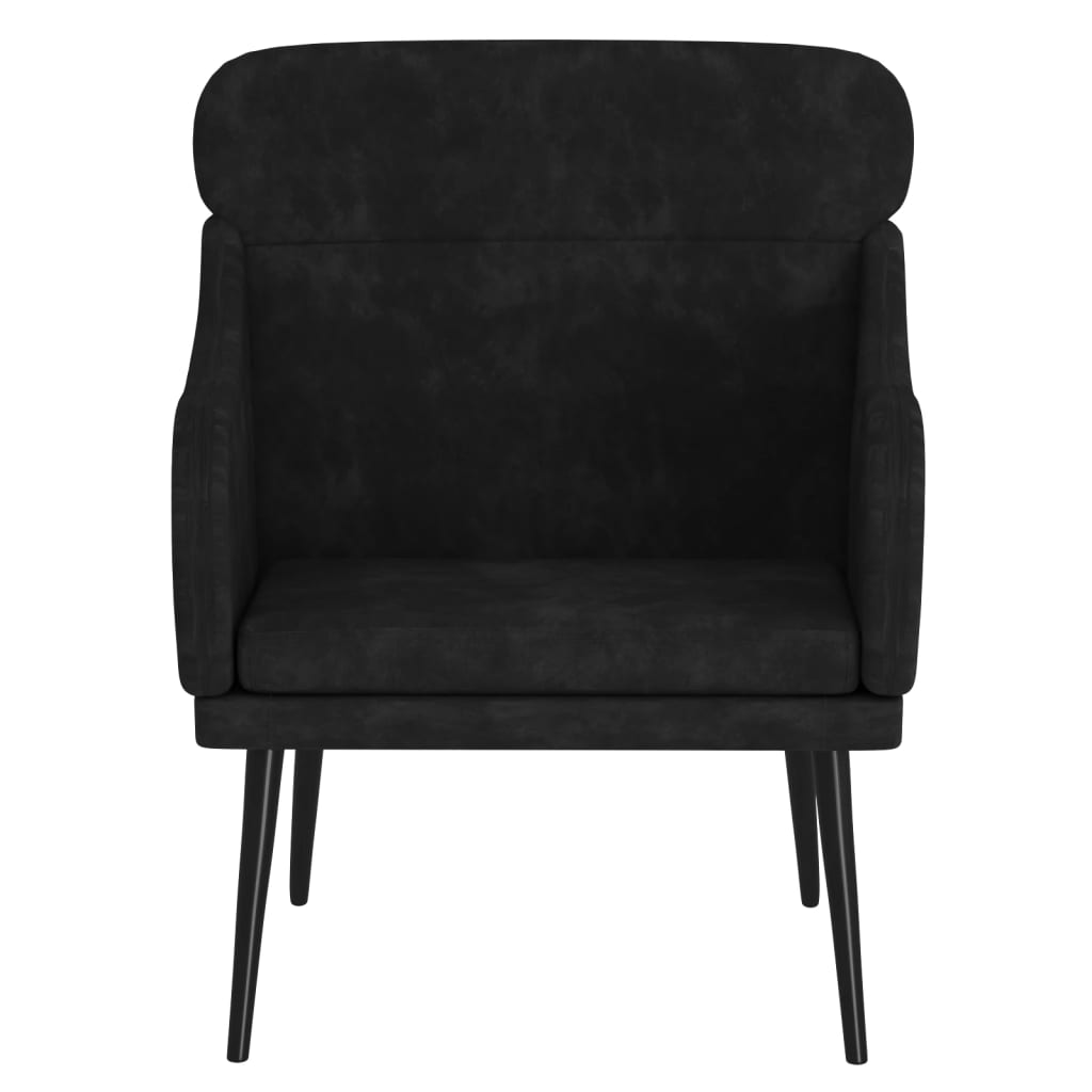 vidaXL Fotelja crna 63 x 76 x 80 cm baršunasta