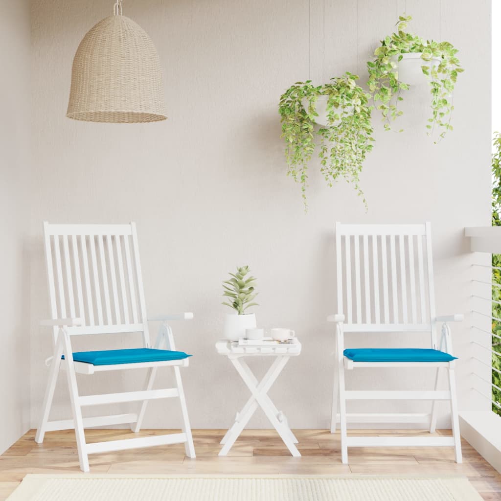vidaXL Jastuci za vrtne stolice 2 kom plavi 50 x 50 x 3 cm od tkanine