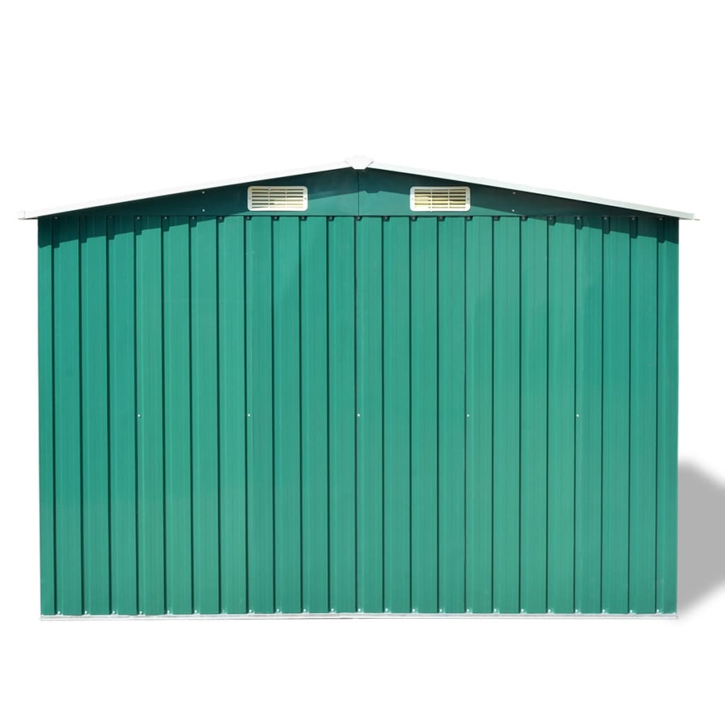 vidaXL Vrtna kućica za pohranu zelena metalna 257 x 205 x 178 cm