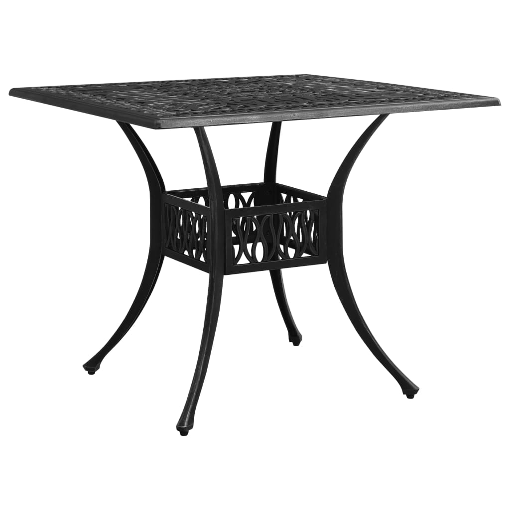 vidaXL Vrtni stol crni 90 x 90 x 73 cm od lijevanog aluminija
