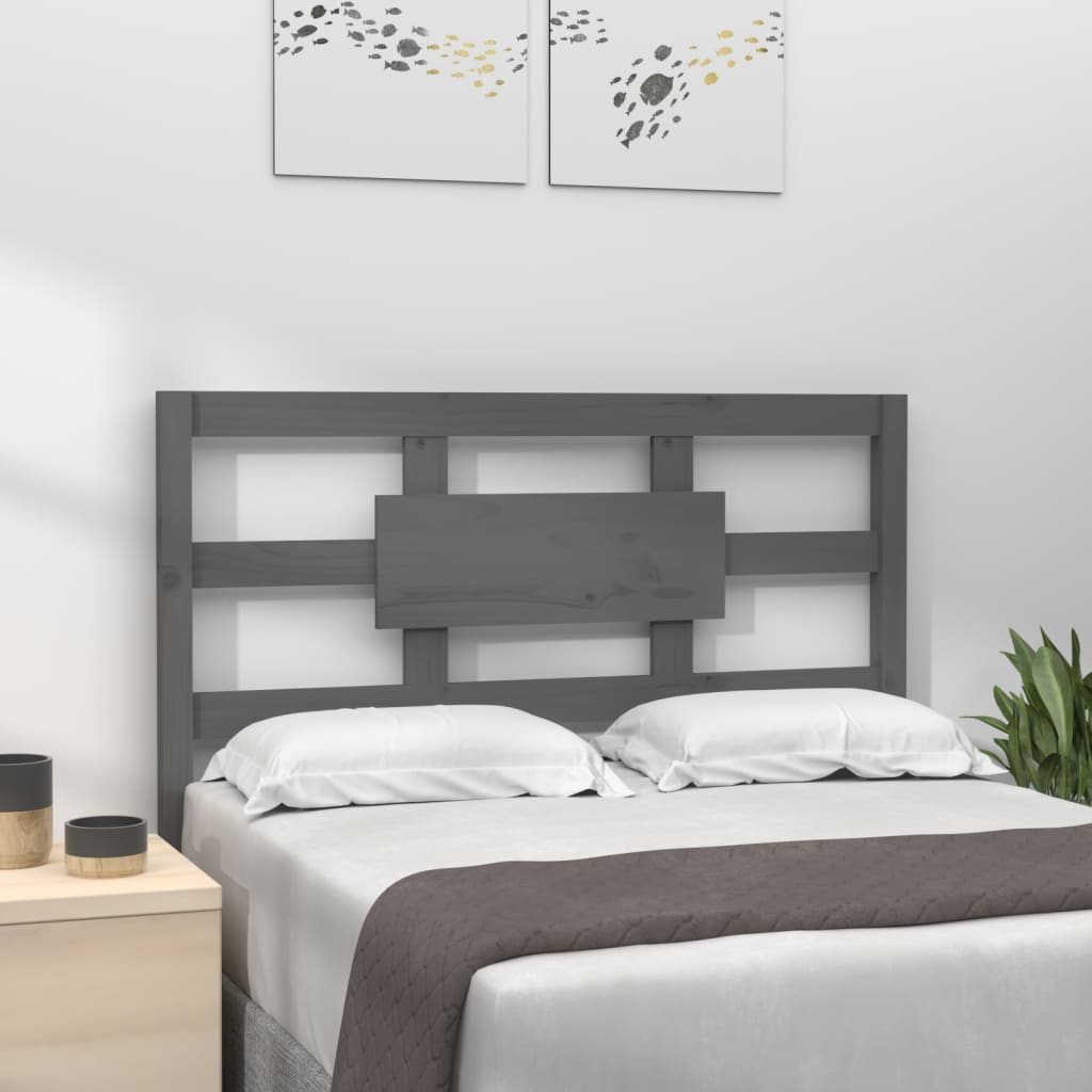 vidaXL Uzglavlje za krevet sivo 80,5 x 4 x 100 cm od masivne borovine