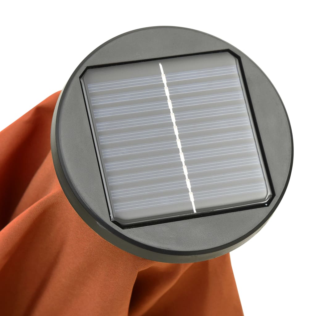 vidaXL Suncobran s LED svjetlima terakota 200 x 211 cm aluminijski