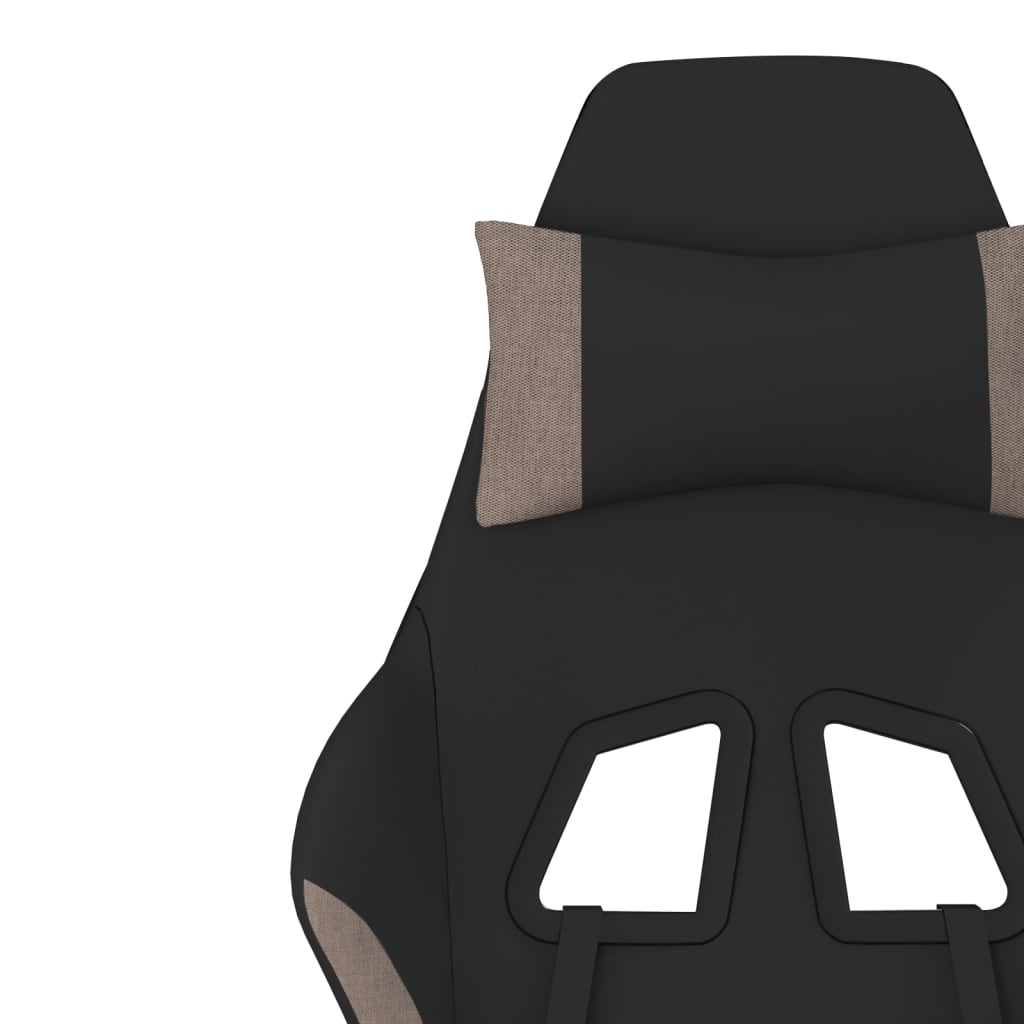 vidaXL Masažna igraća stolica od tkanine s osloncem crno-smeđesiva
