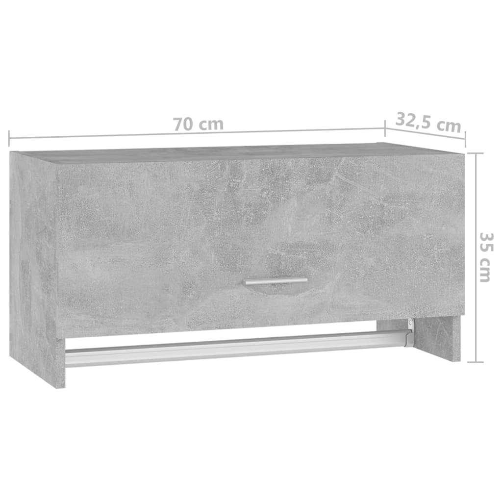 vidaXL Ormar siva boja betona 70 x 32,5 x 35 cm konstruirano drvo