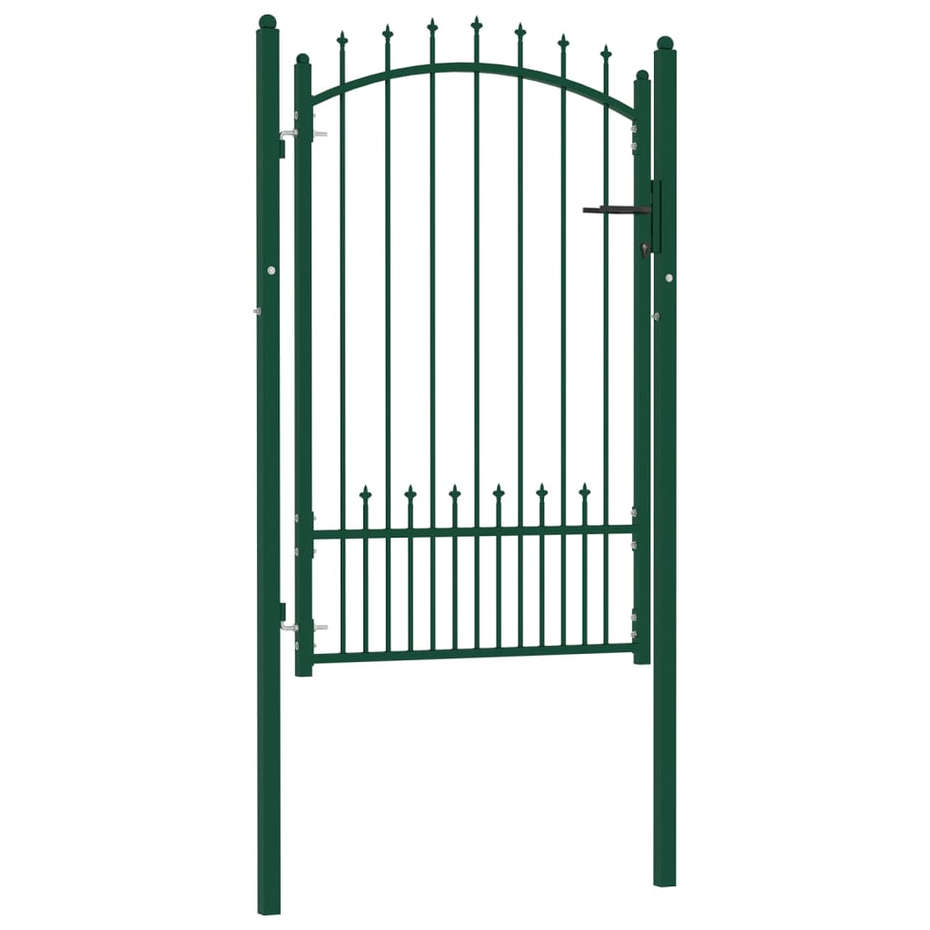 vidaXL Vrata za ogradu sa šiljcima čelična 100 x 150 cm zelena