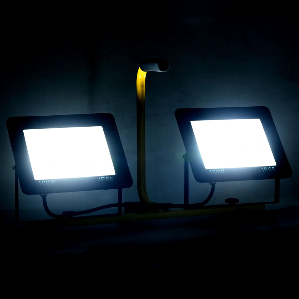 vidaXL LED reflektor s ručkom 2 x 100 W hladni bijeli