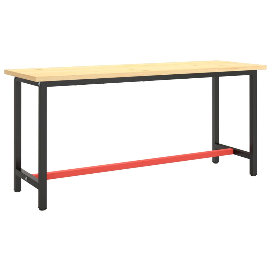 vidaXL Okvir za radni stol mat crni i mat crveni 170x50x79 cm metalni