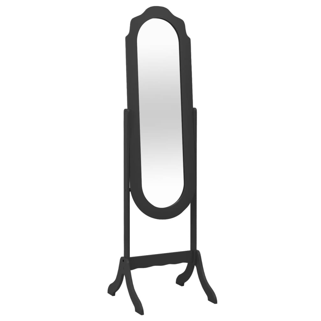vidaXL Samostojeće ogledalo crno 45,5x47,5x160 cm konstruirano drvo