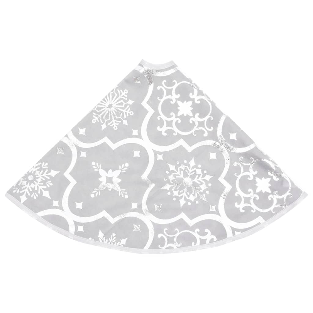 vidaXL Luksuzna podloga za božićno drvce s čarapom bijela 90cm tkanina