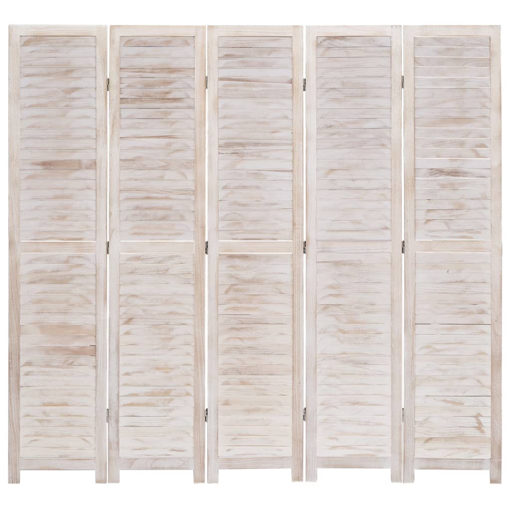 vidaXL Sobna pregrada sa 6 panela bijela 210 x 165 cm drvena