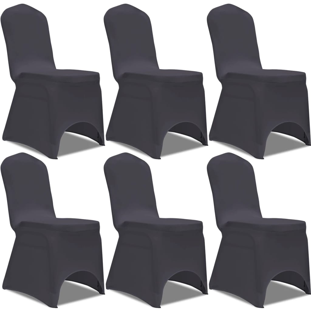 vidaXL Rastezljive navlake za stolice 6 kom Antracit boja