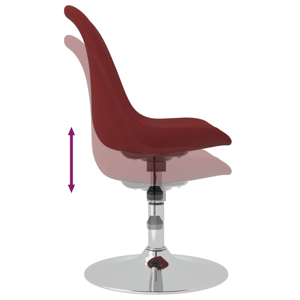 vidaXL Okretne blagovaonske stolice od tkanine 4 kom crvena boja vina
